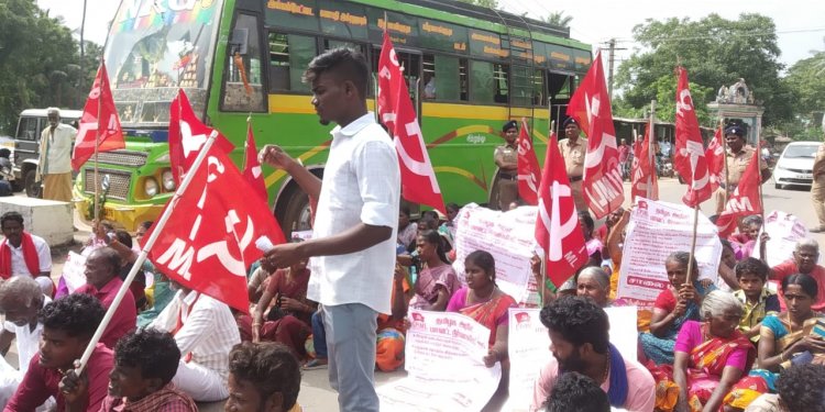 இந்திய கம்யூனிஸ்ட் கட்சி (Ml) சார்பில் சாலைமறியல் போராட்டம்.!