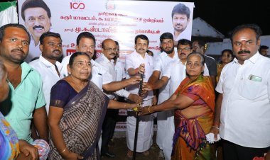 புதிய மேல்நிலை நீர்த்தேக்க தொட்டி அமைக்கும்  பணி - அமைச்சர் செந்தில் பாலாஜி.!