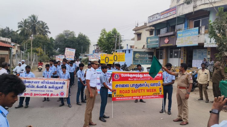 மேட்டுப்பாளையம் சாலை பாதுகாப்பு வாரத்தை முன்னிட்டு சாலை பாதுகாப்பு விழிப்புணர்வு பேரணி.!