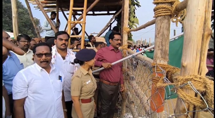 திருப்பத்தூர் பெரியகசிநாயக்கன்பட்டி கிராமத்தில் 42 ஆம் ஆண்டு எருது விடும் விழாவினை கொடி அசைத்து துவங்கி வைத்த மாவட்ட ஆட்சியர்.!