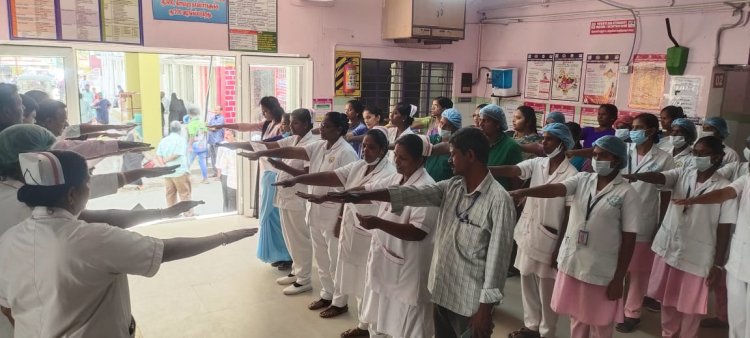 அரசு மருத்துவக் கல்லூரி மற்றும் மருத்துவமனையின் சார்பாக வாக்காளர் உறுதிமொழி.!