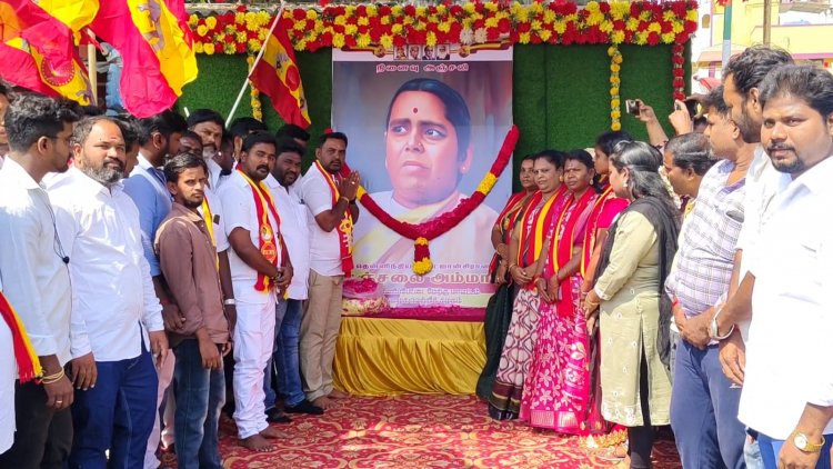தவெக சார்பில் சுதந்திரப் போராட்ட தியாகி அஞ்சலை அம்மாள் நினைவு நாள் அனுபவிக்கப்பட்டது