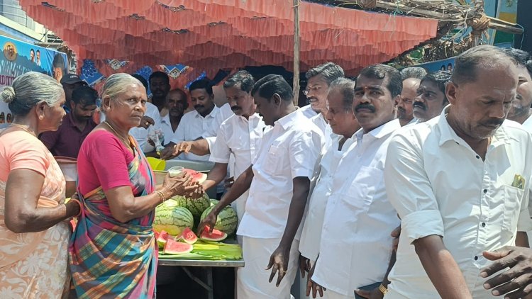 ரெட்டியார்பட்டியில் திமுக சார்பில் நீர் மோர் பந்தல் திறப்பு விழா.!