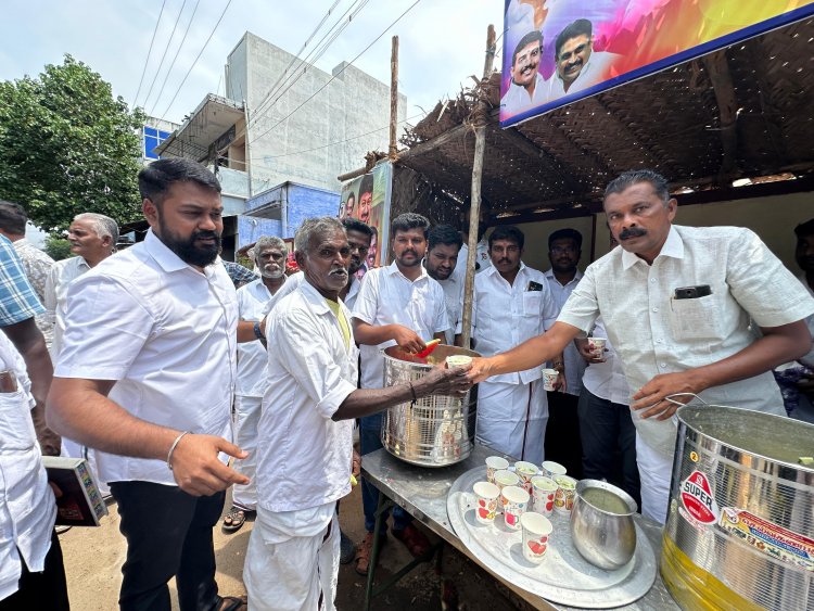 இலஞ்சியில் திமுக இளைஞரணி சார்பில் நீர் மோர் பந்தல்.!