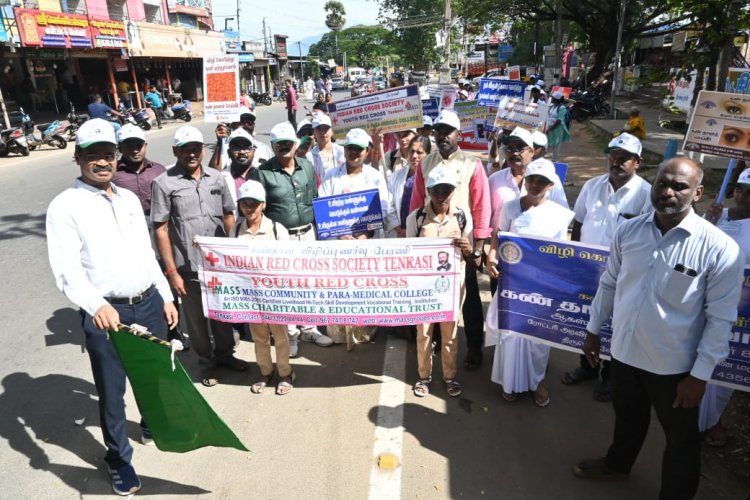 தென்காசியில் 40 வது தேசிய கண் தான விழிப்புணர்வு பேரணி.!