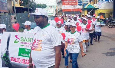 தென்காசி சாந்தி மருத்துவமனை சார்பில் உலக இருதய தின விழிப்புணர்வு பேரணி .!