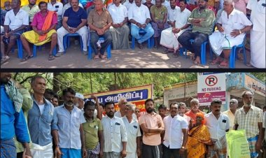 தினசரி சந்தை வியாபாரிகள் காலவரையற்ற கடை அடைப்பு போராட்டம் .!