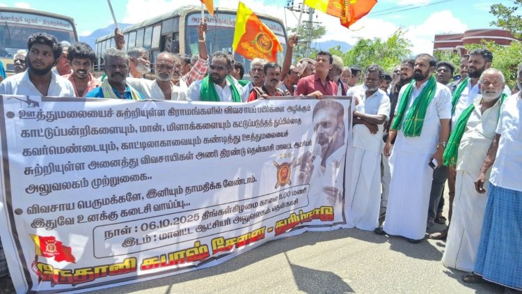 ஊத்துமலை பகுதியில் வனவிலங்குகள் அட்டகாசம் நேதாஜி சுபாஷ் சேனை கலெக்டரிடம் புகார் .!