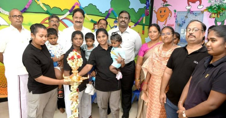 ஒசூர் சிப்காட் வளாகத்தில் அமைக்கப்பட்டுள்ள குழந்தைகள் காப்பகங்களை கானொளி காட்சி மூலம் திறந்து வைத்தார்.!