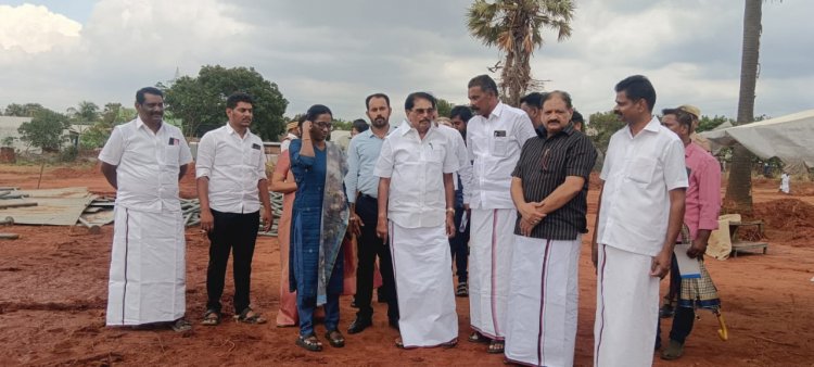 தென்காசிக்கு முதல்வர் வரும் இடத்தினை அமைச்சர், மாவட்ட ஆட்சியர் நேரில் ஆய்வு .!