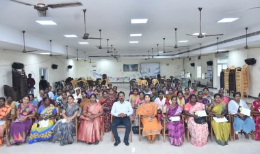 சமூக நலன் மற்றும் மகளிர் உரிமைத்துறை மற்றும் வெற்றி நிச்சயம் திட்டத்தின் மூலமாக இலவச தையல் பயிற்சி வழங்கப்பட்டது.!