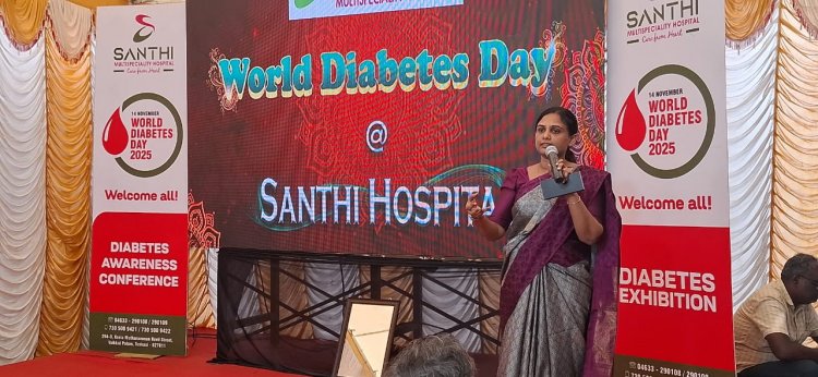 உலக நீரிழிவு தினத்தை முன்னிட்டு தென்காசி சாந்தி பன்னோக்கு மருத்துவமனையில் விழிப்புணர்வு நிகழ்ச்சி.!