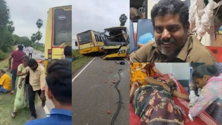 சிவகங்கையில் நேருக்கு நேர் மோதிய அரசு பேருந்துகள், பல உயிரிழப்பு மேலும் பலர் படுகாயம். !