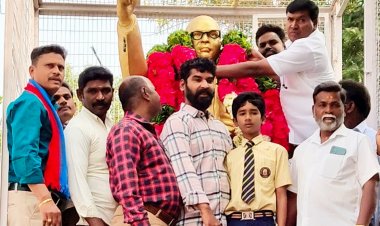 அனைத்து ஆசிரியர்கள் கூட்டமைப்பு சார்பில் டாக்டர் அம்பேத்காரின் திரு உருவச்சிலைக்கு  மாலை அணிவித்து மரியாதை செலுத்தப்பட்டது.!