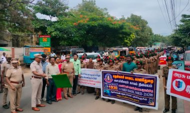 கடையநல்லூரில் ஆன்லைன் மோசடி தடுப்பு விழிப்புணர்வு பேரணி.!