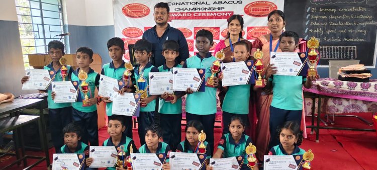 கிருஷ்ணாபுரம் திருநாவுக்கரசு பள்ளி மாணவன் சிவராம் அபாகஸில் சாதனை.!