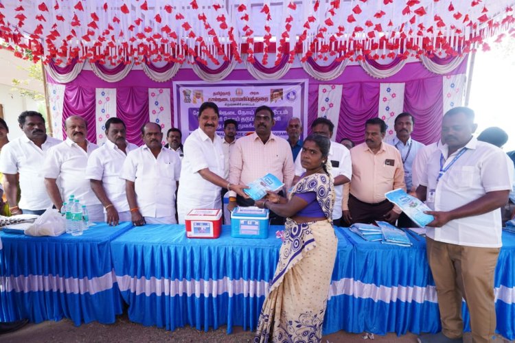 தேசிய கால்நடை  நோய் தடுப்பு திட்டம், கோமாரி நோய் தடுப்பூசிப் பணி 8-வது சுற்று துவக்க விழா.!