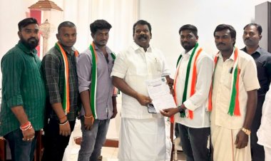 தமிழக காங்கிரஸ் தலைவர் செல்வப் பெருந்தகையை சந்தித்து விருப்ப மனு அளித்த இளைஞர் காங்கிரஸ் நிர்வாகிகள். !