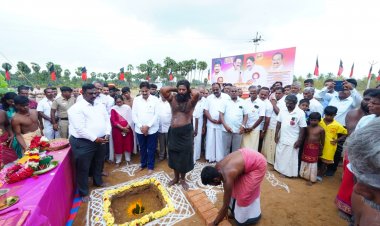 சாலை மற்றும் நீர்த்தேக்க தொட்டிகள் அமைக்க பூமி பூஜை. !