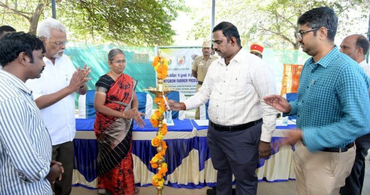 காய்கறி பிரித்தாளும் மையத்தினை மாவட்ட ஆட்சித்தலைவர் ச.தினேஷ் குமார் இ.ஆ.ப. குத்துவிளக்கேற்றி திறந்து வைத்தார்.!