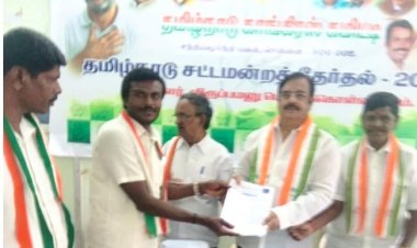 காங்கிரஸ் கட்சி சார்பாக போட்டியிட தனது விருப்ப மனுவினை ஒன்றிய வட்டார காங்கிரஸ் தலைவர் எஸ்.வி.முனியப்பா வழங்கினர்.!