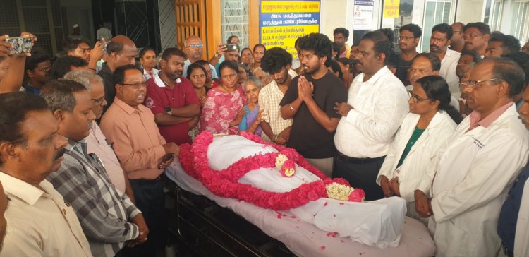 சாலை விபத்தில் மூளைச்சாவு அடைந்த செய்தியாளரின்  உடல் உறுப்புகள் தானமாக வழங்கப்பட்டது