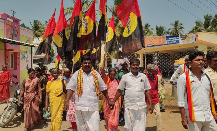 காவேரிப்பட்டினம் கிழக்கு ஒன்றிய தேமுதிக  சார்பில் திமுக வேட்பாளருக்கு வாக்கு சேகரிப்பு. !